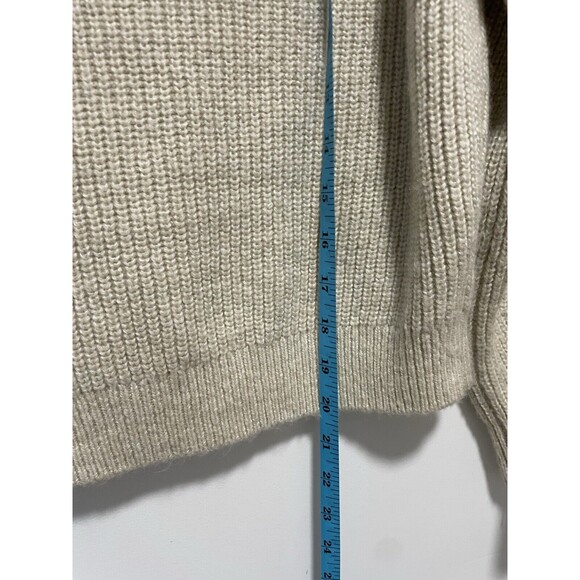 J. Crew Women's Cropped Puff-Sleeve Turtleneck Sweater Size L Alpaca Blend Soft - Picture 6 of 9